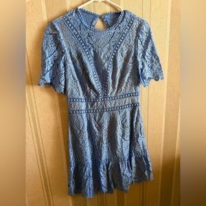 SAYLOR Blue Lace Midi Dress